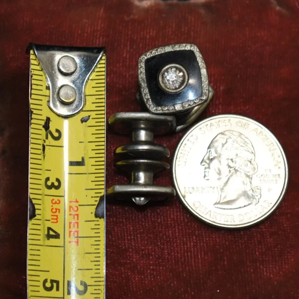 Vintage 1930's Art Deco Black Celluloid Snap-Link Cufflinks